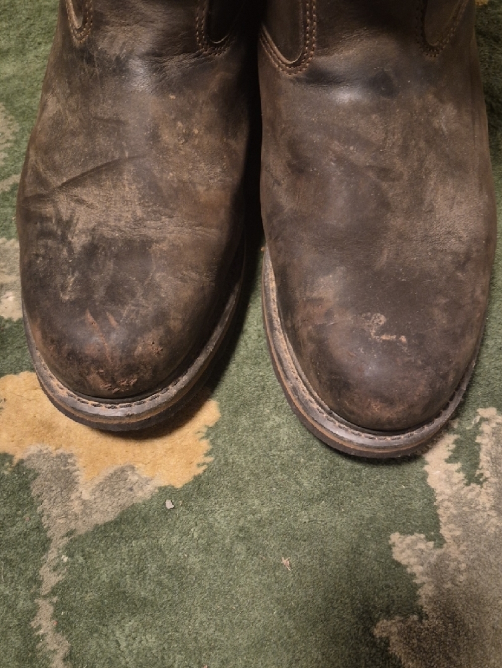 Men's Brown Leather Pull-On Work Boots - Picture 10 of 14